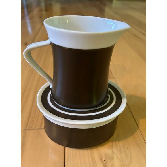 MIKASA TEMPO SEVENTY RADIAL 5889 Creamer and Sugar Bowl w/ Lid - Picture 7 of 8